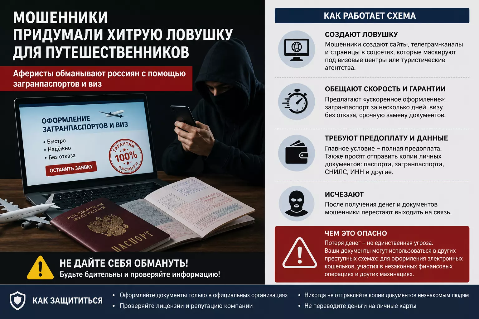 Россиян хотят обмануть обещаниями быстрого оформления виз и загранпаспортов