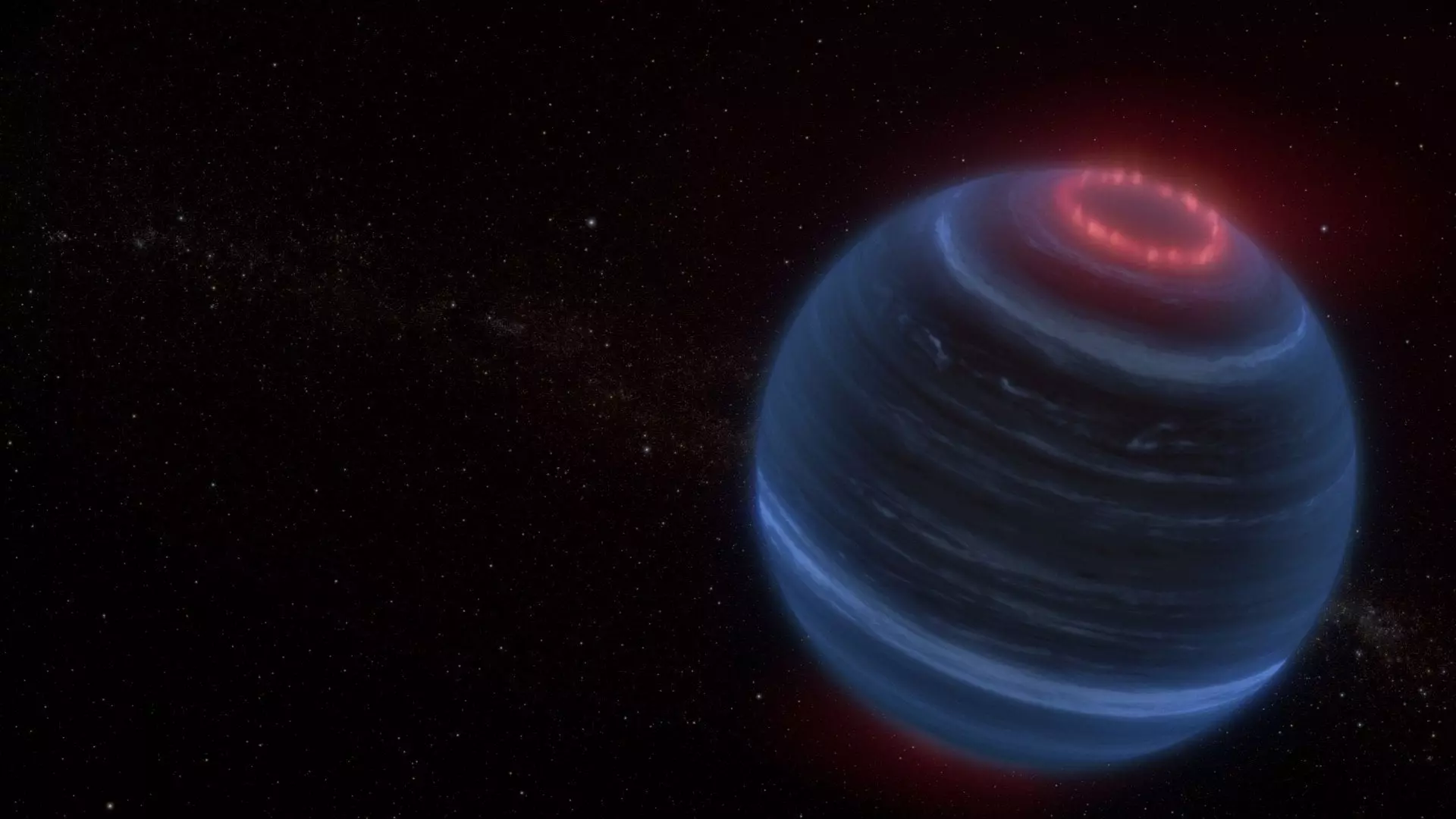 This artist concept portrays the brown dwarf W1935. Credits: Artwork: NASA, ESA, CSA, Leah Hustak (STScI)