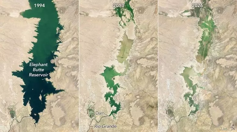 Elephant Butte Reservoir Runs Low Annotated